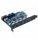 ORICO PVU3-5O2I USB 3.0 PCI Express Card 7 Ports 5Gbps USB Hub Controller Blue